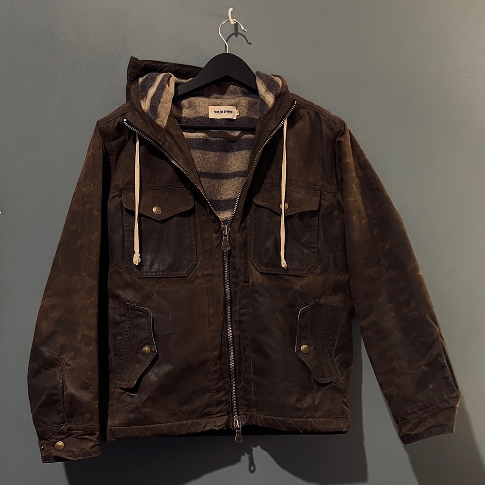 Taylor Stitch "Winslow" Jacket - Waxed + Hooded Sz 36 (XS) w/ AMAZING patina 🤩